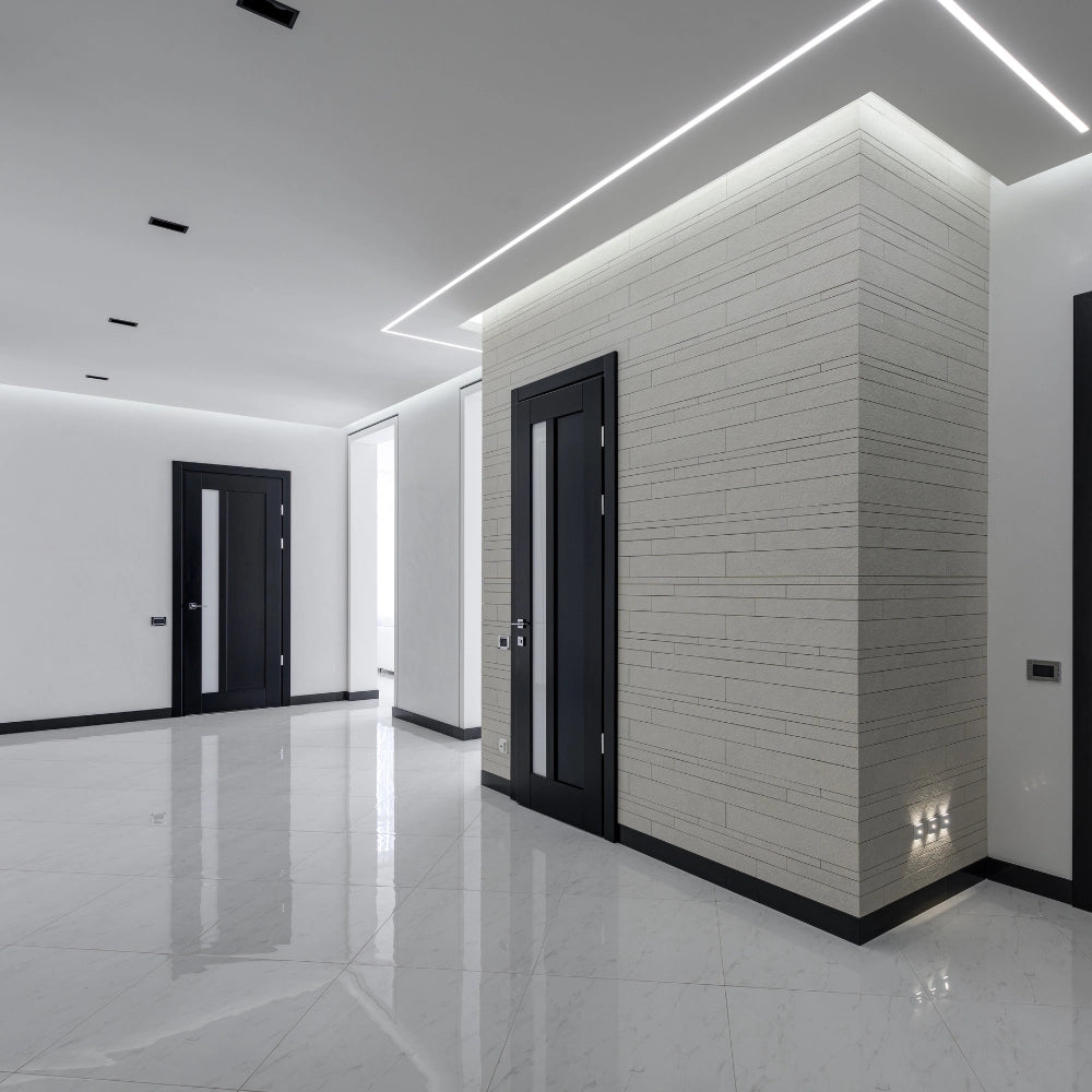Semilavorato pannello cartongesso alluminio led 14,5x200 cm 5 pezzi 10 m lineari