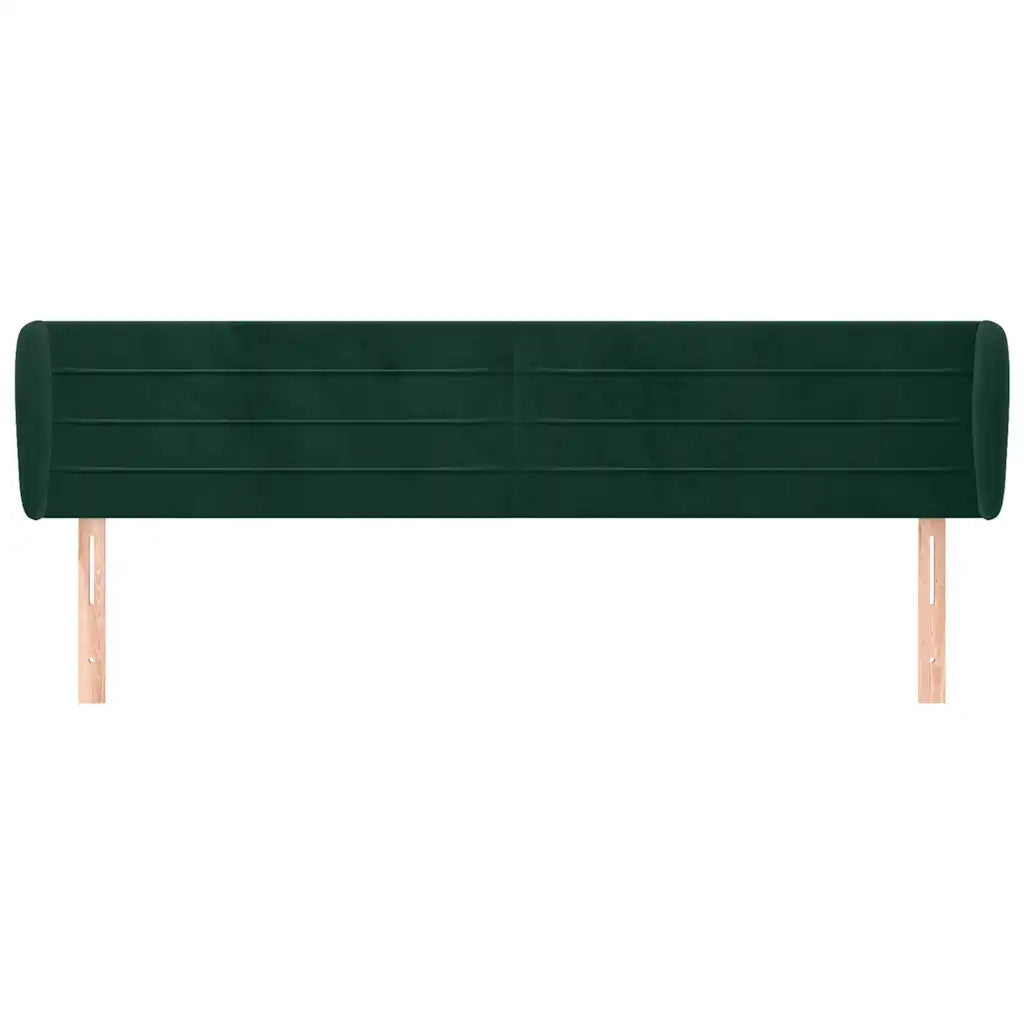 Testiera | Testata ad Orecchio Verde Scuro 183x23x78/88 cm in Velluto