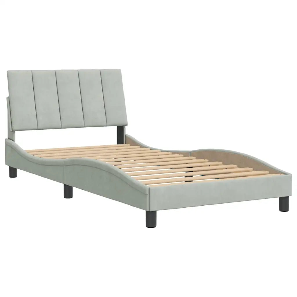 Giroletto senza Materasso Hanko Grigio Chiaro 100x200 cm Velluto 3207831