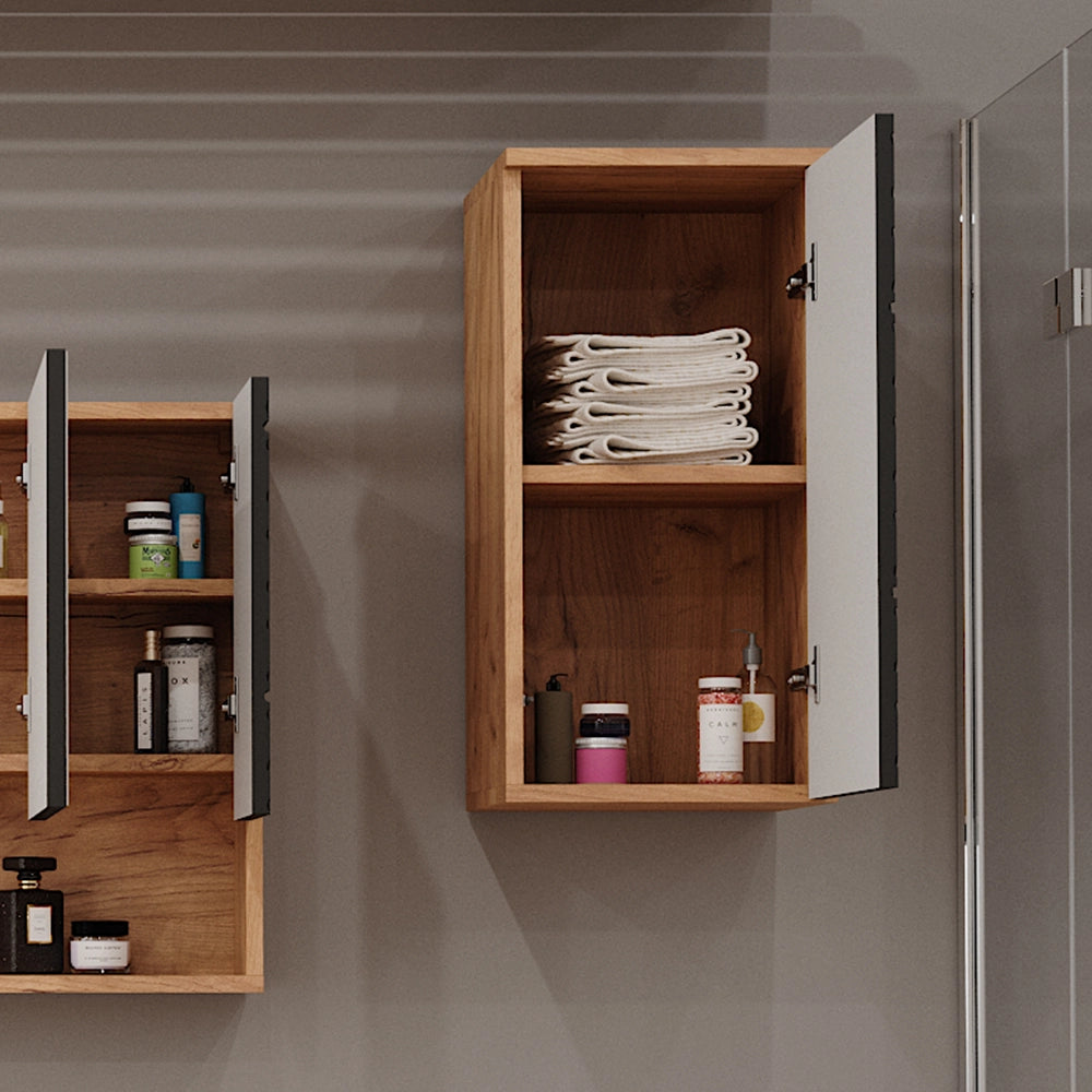 Vicco Mobile da bagno Antracite con struttura a nido d'ape 30 x 59 cm 2 scomparti, bagno