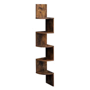 Mensola angolare mensola da parete 20 x 20 x 127,5 cm forma a zigzag libreria marrone 12_0005624