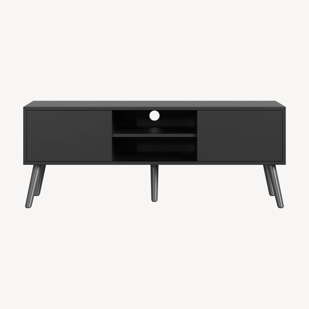 Mobile Porta TV Eskilstuna a 2 Ante e Ripiani 120 x 30 x 47 cm - Grigio Scuro [en.casa]