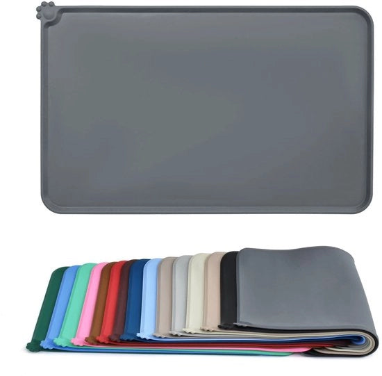 Prodotti NTH - Silicone Mat - Anti-slip Cane e Gatto - Idrorepellente - Grigio - Alimentazione Animale - Sostiene Cibo e Acqua - Adatto per Cani...