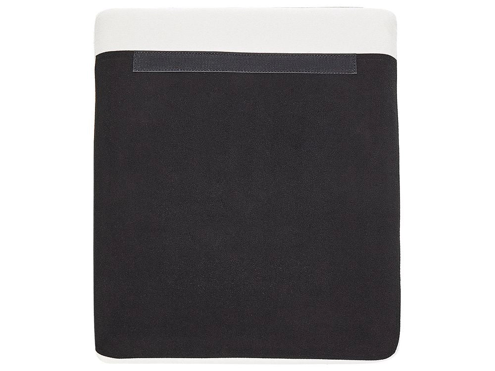 Poltrona Rivestimento in tessuto bianco Gambe in metallo nero Braccioli arrotolati Sfoderabili Stile retrò Soggiorno