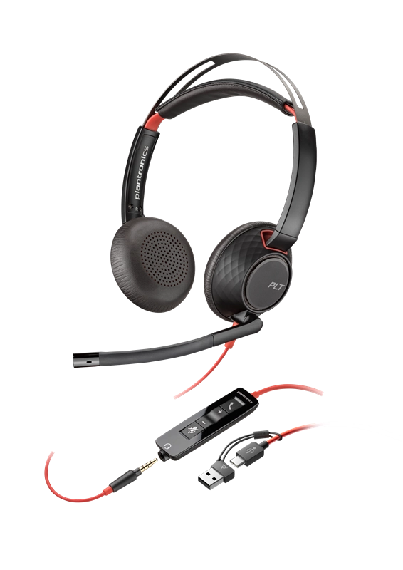 ORIGINAL HP Poly Accessori per computer nero 8X231A6 Blackwire 5220 USB-C Cuffie Poly Blackwire 5220 stereo USB-C + spinotto da 3,5 mm + adattatore USB-C/A (sfuse)
