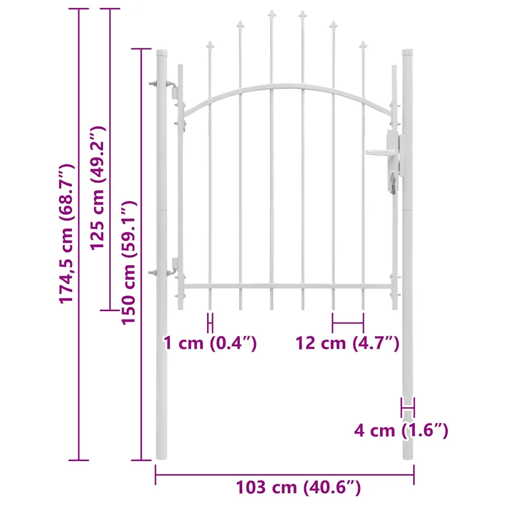 Cancello da Giardino Woerden in Acciaio 1x1,25m Bianco 143064
