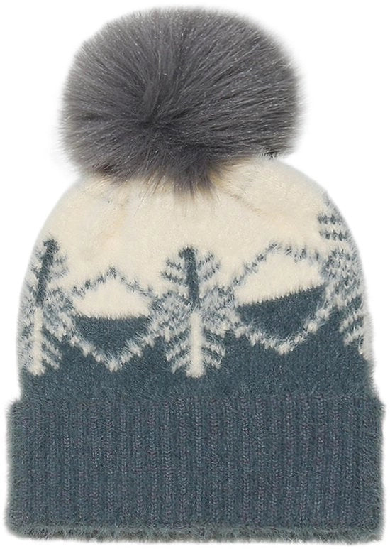 Cappello in stile invernale, sciarpa da neve a forma di fiocco per donna, cappello in lana imitazione di pelliccia, 56-58cm