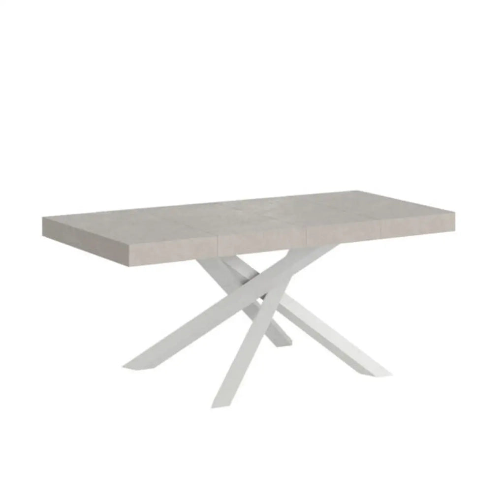 Tavolo allungabile 120/380x90 cm Volantis Premium cashmere gambe bianche