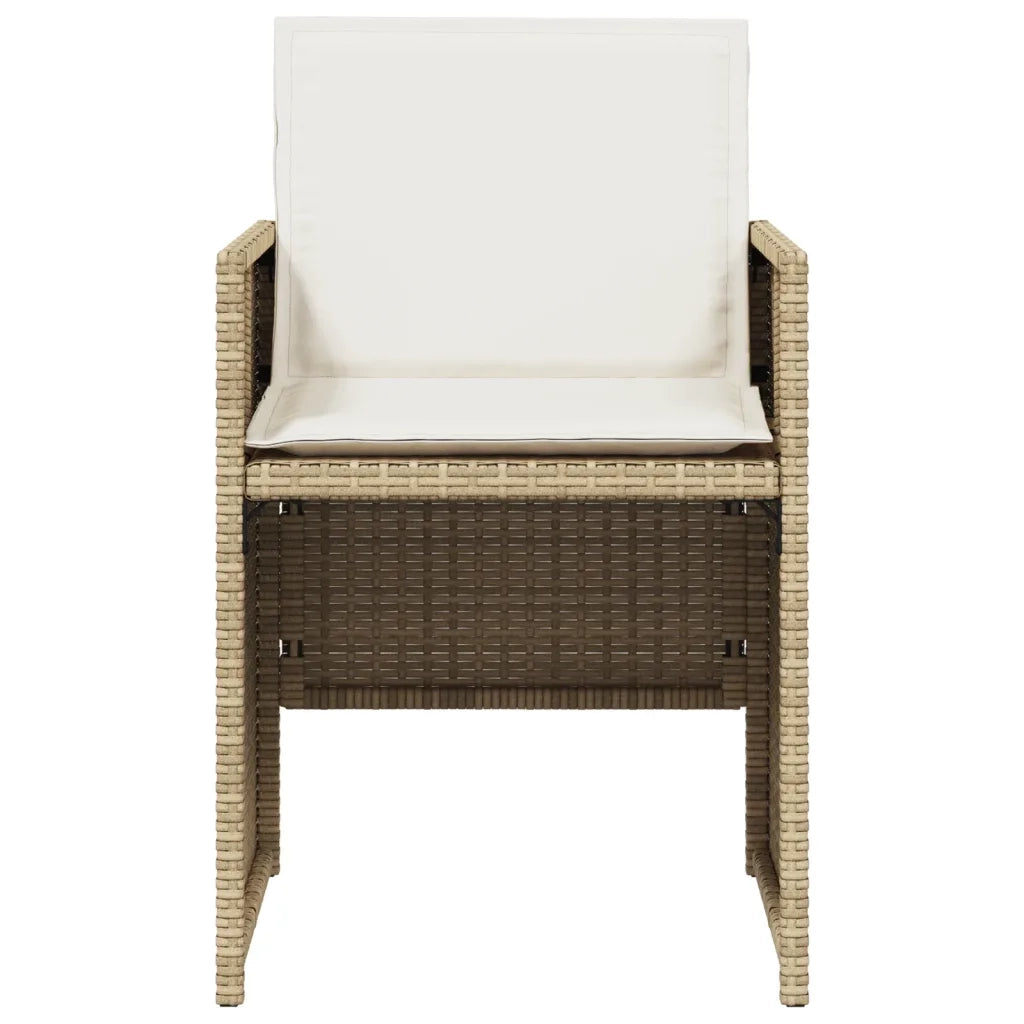 Sedie da Giardino con Cuscini 4 pz | Sedie da Esterno Beige in Polyrattan