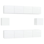 Set di mobili da 6 pezzi tra cui armadio credenza mobile TV televisore per soggiorno camera da letto salotto legno ingegnerizzato bianco 02_0025012