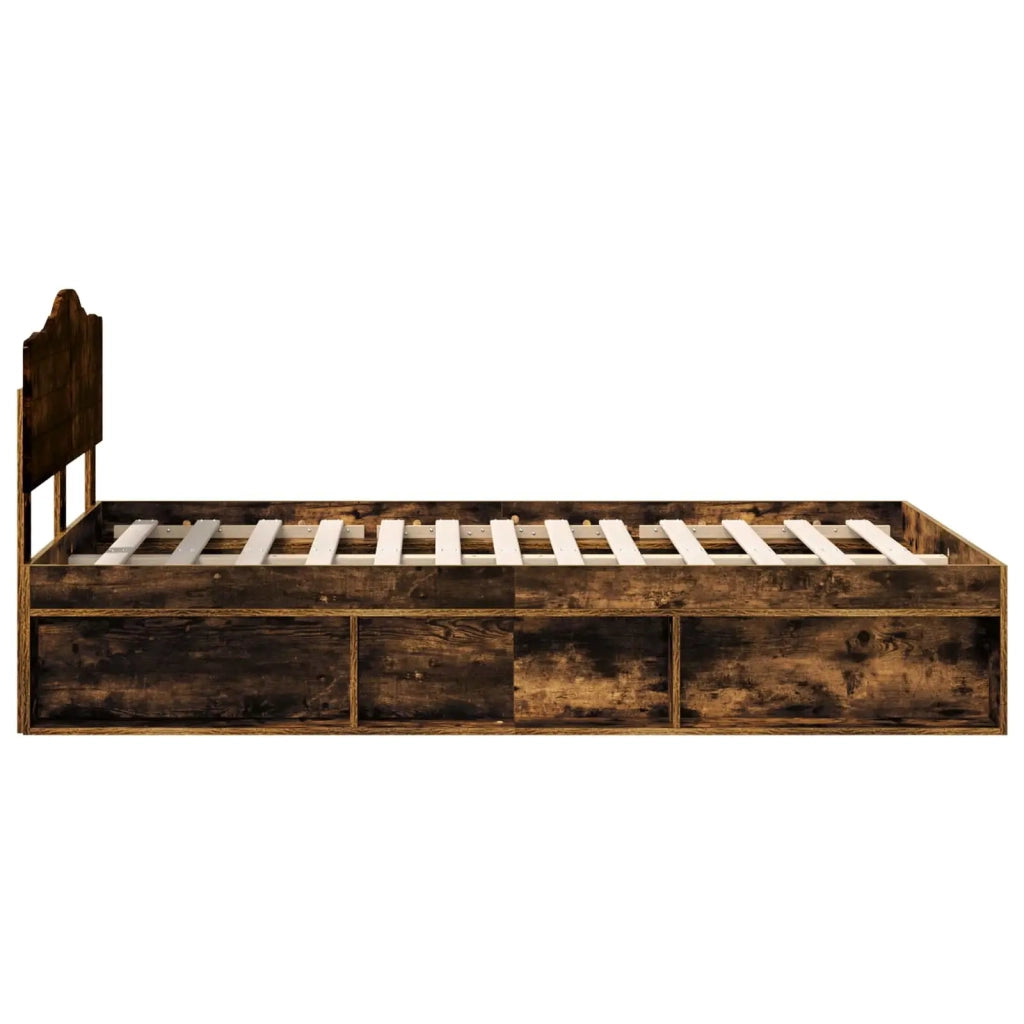 Struttura del letto Rovere fumé 135 x 190 cm Pino massello