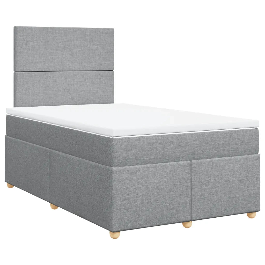 Giroletto a Molle con Materasso Grigio Chiaro 120x190cm Tessuto 3291212