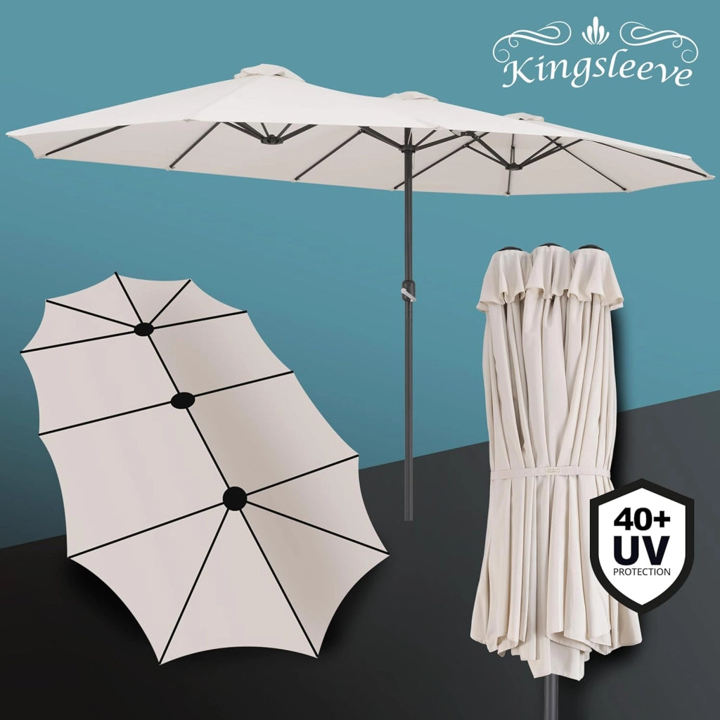 ® Ombrellone UV 80+ XXL 460x270 cm Idrorepellente con Manovella inlc. Custodia Parasole Giardino Terrazza