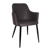 LÚZETE - POLTRONA MANDARINA IN SIMILPELLE ANTRACITE GAMBE COLORE NERO