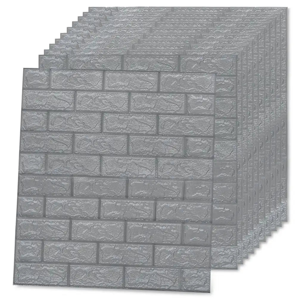 Carta da parati 3D Motivo a Mattoni Autoadesiva 20 pz Antracite 150722