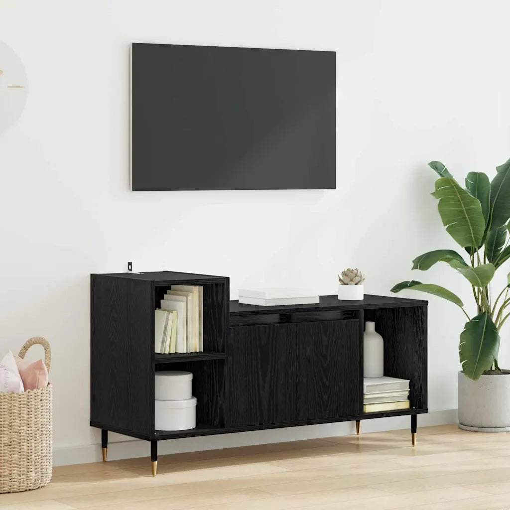Mobile TV Rovere Nero 100 x 35 x 55 cm Legno multistrato