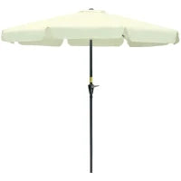 Ombrellone da Giardino e Terrazza Ø2.7x2.5 m Rotondo con Testa Inclinabile e Resistente ai Raggi UV 50+, Beige