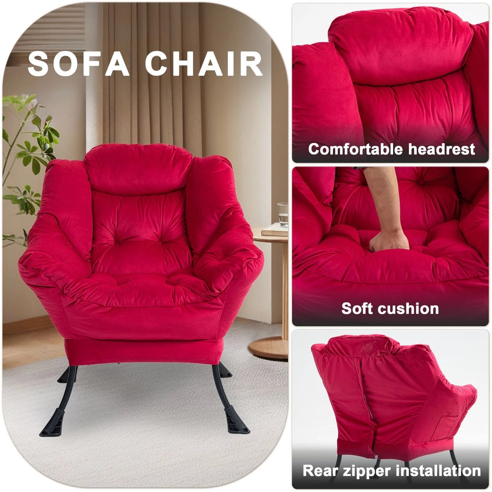 Poltrona Relax con Struttura in Metallo e Tasca Laterale ¨C MINIMAL ¨C Stile Moderno