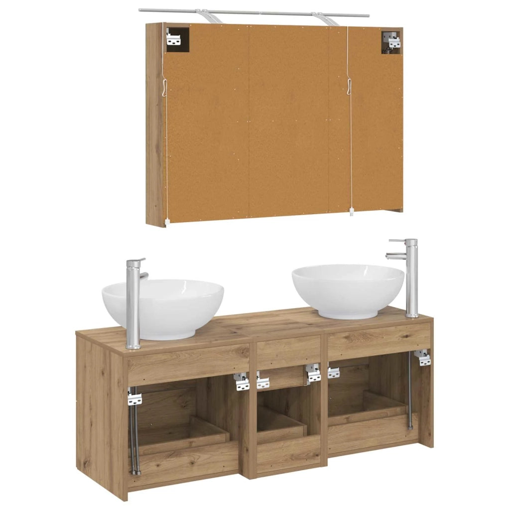 Set di mobili per il bagno 4 pcs Rovere Artigianale 3406982
