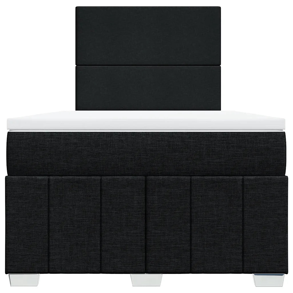 Giroletto a Molle con Materasso Nero 120x190 cm in Tessuto