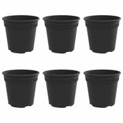 Fioriere | Cassetta per fiori | Vaso Rotondo per Fiori 6 pz Nero ? 19 x 16 cm Plastica