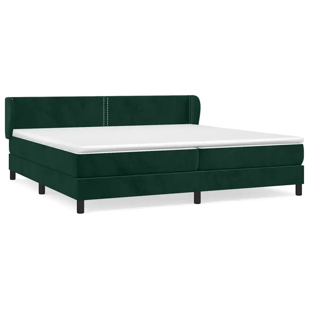 Giroletto a Molle con Materasso Verde Scuro 200x200 cm Velluto 3127454