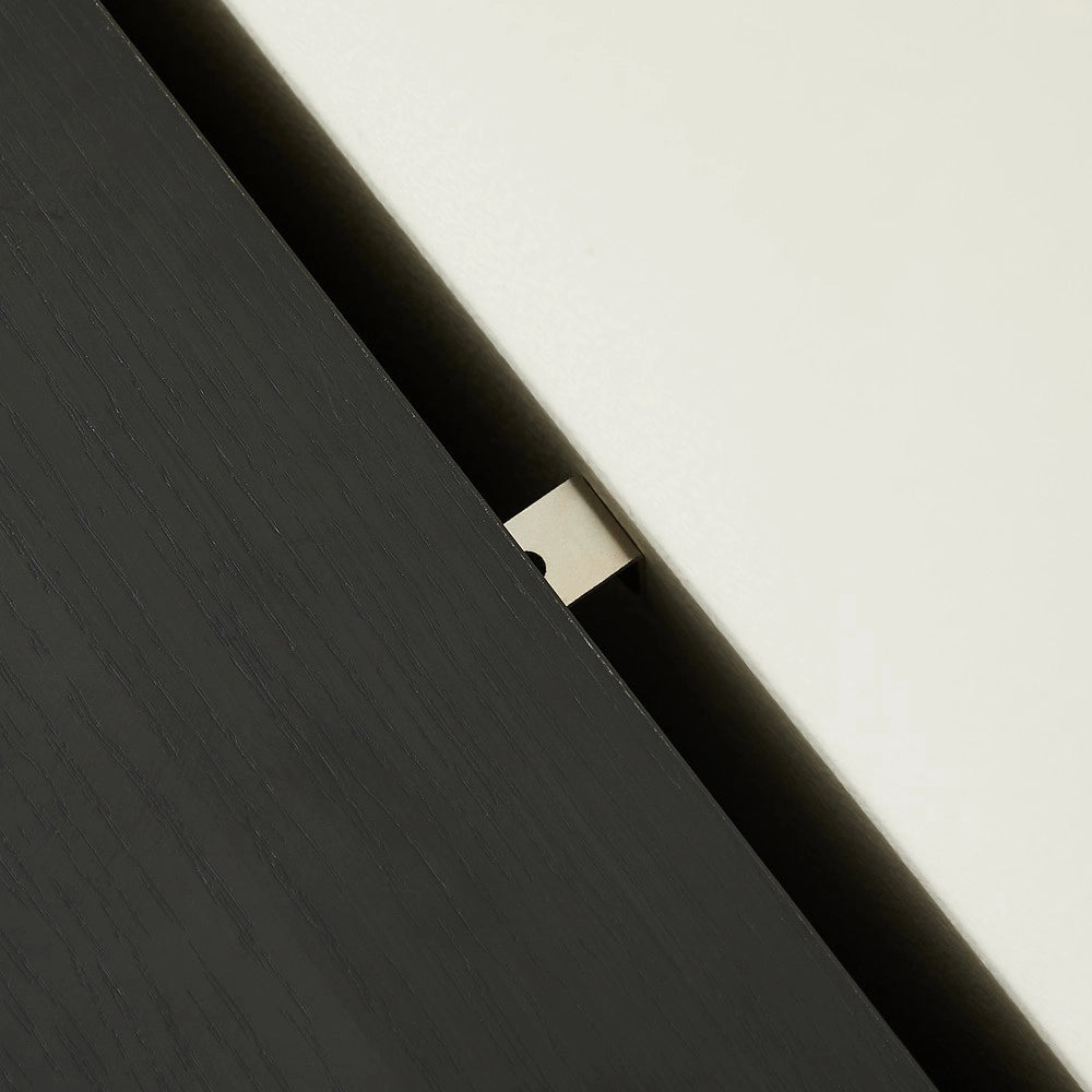 Mobile TV con Vetrina e Ante ¨C MINIMAL ¨C Nero, Soggiorno/Cucina, 169x40x80 cm
