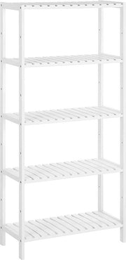 Scaffale Bagno in Bambù con 5 Ripiani Regolabili 60x26x130cm BCB35Y - 5180