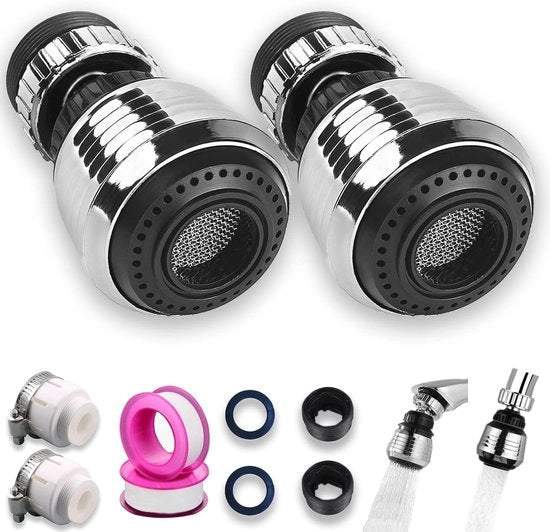 Accessori per rubinetto da cucina e bagno 360° rotante - filtro aeratore per rubinetto da 2 pezzi