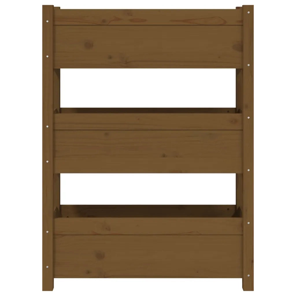 Fioriera Marrone Ambra 77x25x104,5 cm in Legno Massello di Pino