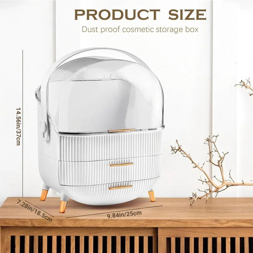 ZMH Porta trucchi da scrivania con più cassetti contenitore per cosmetici bianco 25 x 18,5 x 37 cm