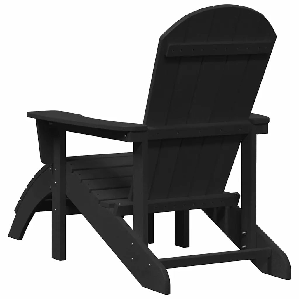 vidaXL Sedia Adirondack con cuscino Nero 74 x 82 x 92cm Plastica
