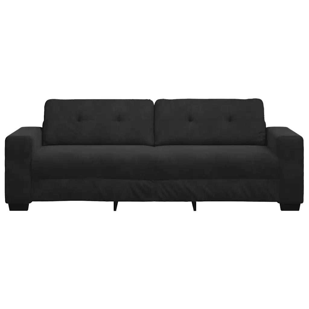 Divano a 3 posti Nero 220x78x80 cm in Velluto 4105139