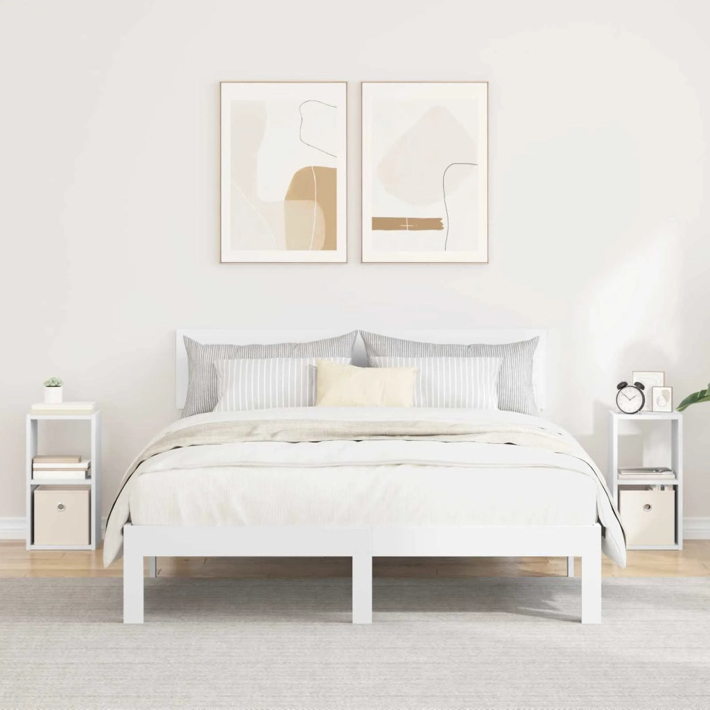 Comodino 2 pcs Bianco 25,5 x 22 x 49,5 cm Legno multistrato