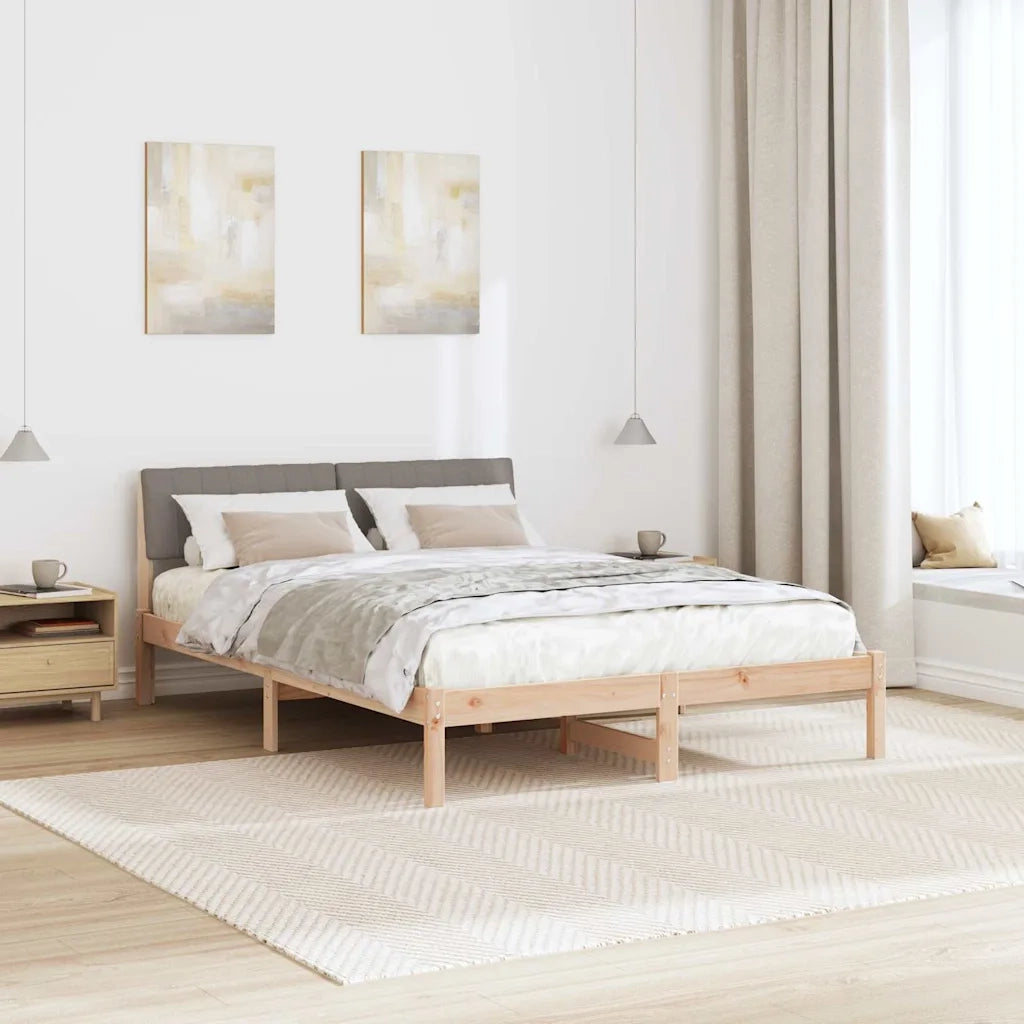 Struttura del Letto con testiera Marrone e taupe 135 x 190 cm