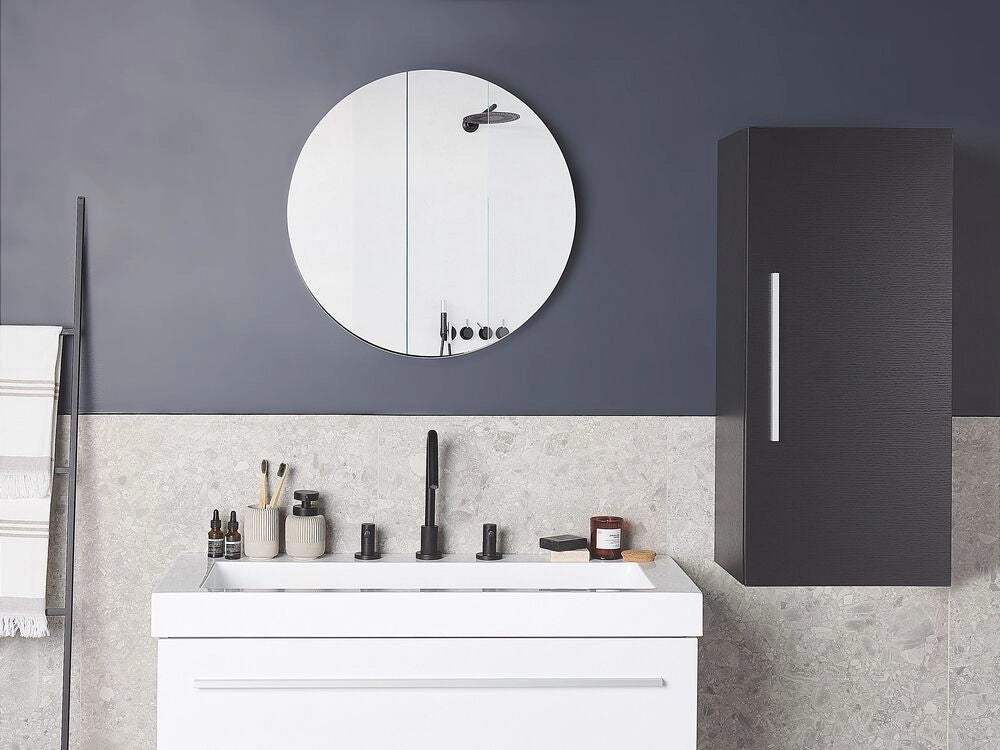 Armadietto laterale mobiletto Bagno Nero 88 x 40 x 35 cm Moderno