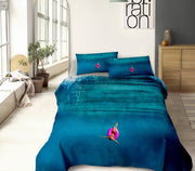 Completo Letto Lenzuola 100% Cotone Set Lenzuolo Moderno Sotto Sopra Federe Due Stampe In Altissima Definizione Dis40Fuerte - Matrimoniale