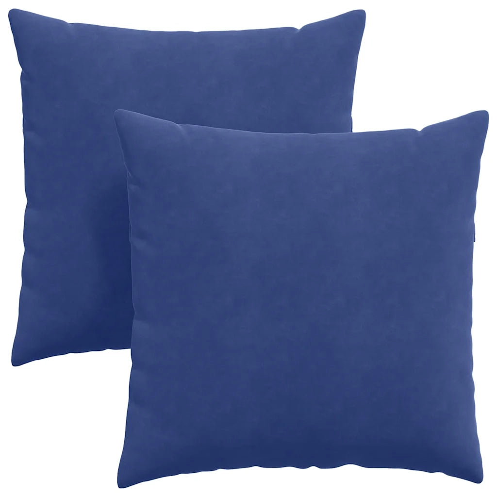Cuscini da Divano 2 pcs Blu Polizia 80 x 80 cm Tessuto in Cords