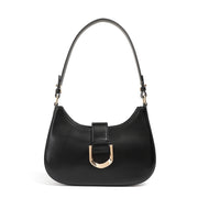 Borsa a tracolla da donna in vera pelle nera