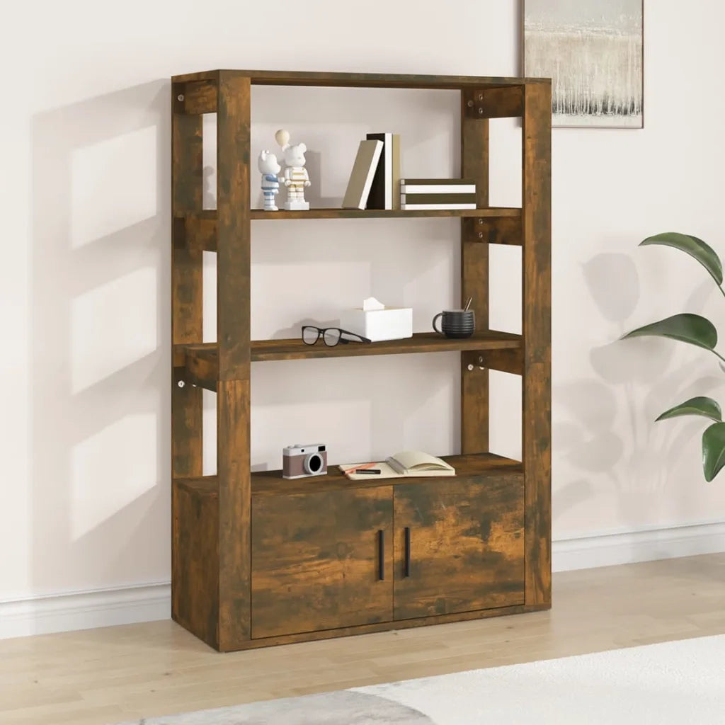 Credenza | Madia | Buffet da pranzo | Armadio da pranzo Rovere Fumo 80x30x119,5 cm in Legno Multistrato