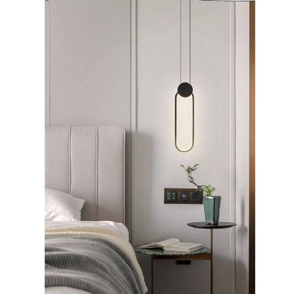 Trade Shop - Lampadario Led Sospensione Moderno Metallo Nero 14w Luce 3000k 4000k 6500k Lp-03 -