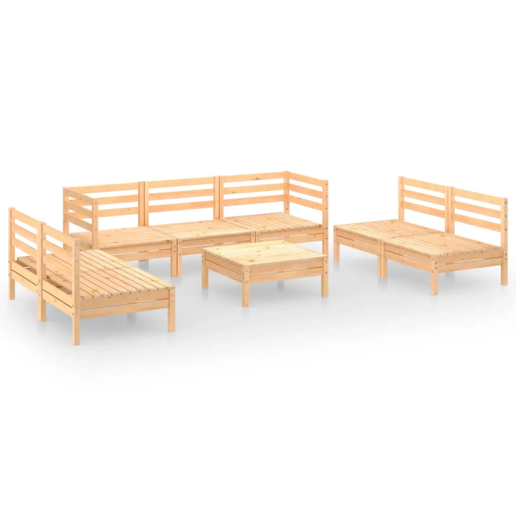 Set Divani da Giardino 8 pz in Legno Massello di Pino cod mxl 40266