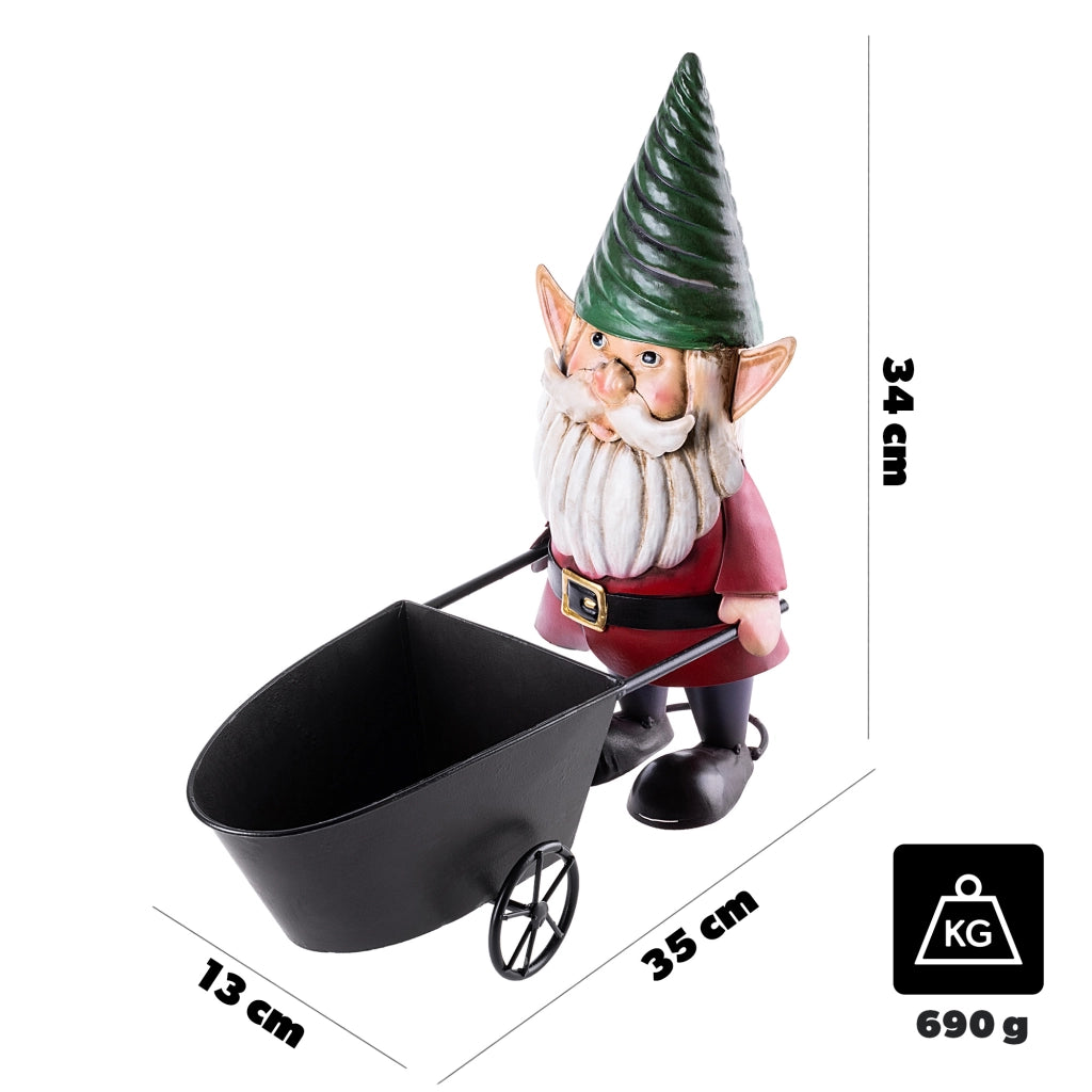 KADAX Stalowa figura ogrodowa krasnal + ZBIERZ TACZKI!!!