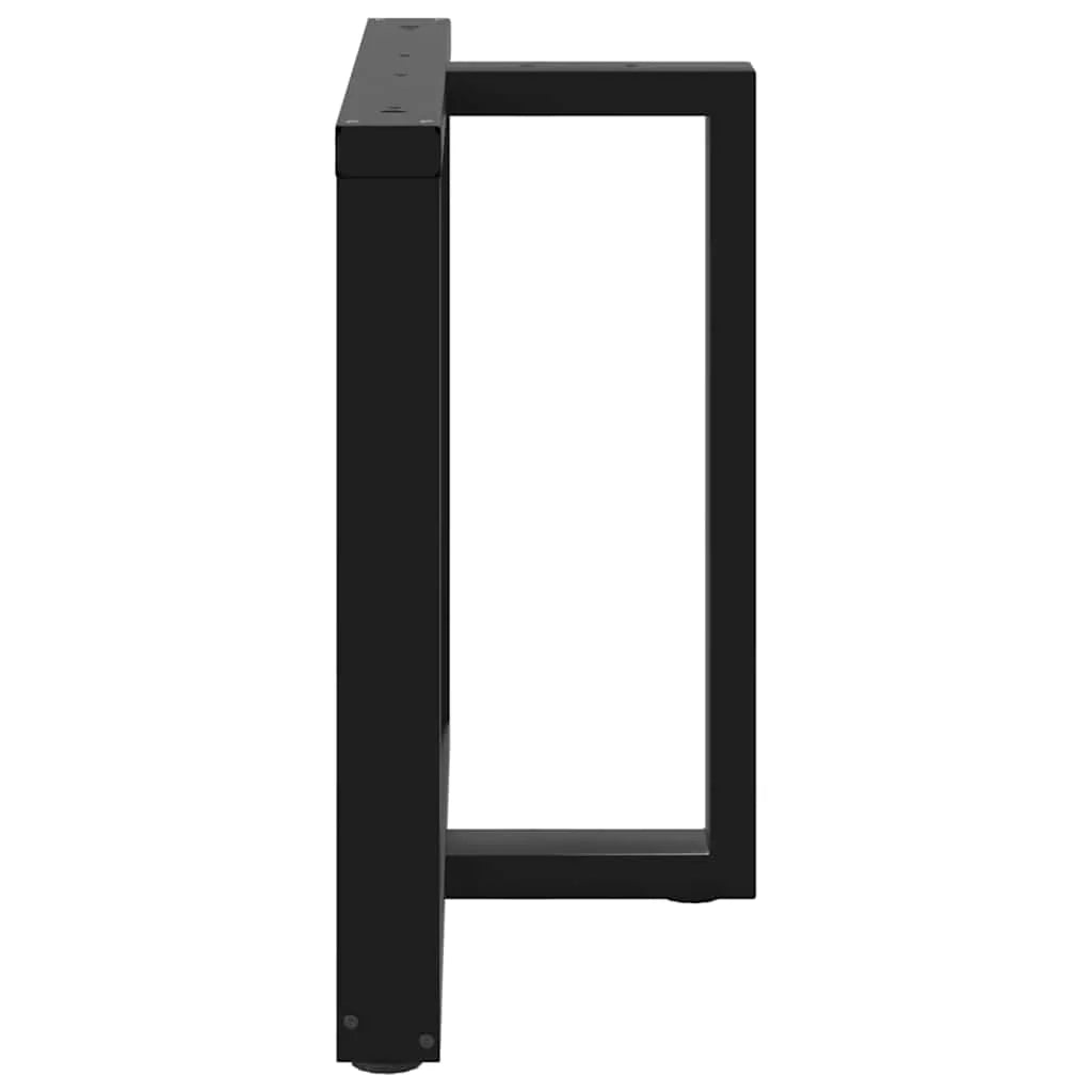 Set di 2 gambe per tavolo da pranzo a forma di T 90 x 35 x 73 cm con piedini regolabili design moderno acciaio nero 02_0057330