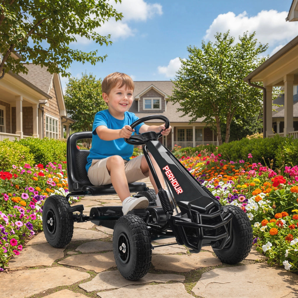 Go-Kart a Pedali per Bambini ¨C Zephmum ¨C Nero 110x61x62 cm