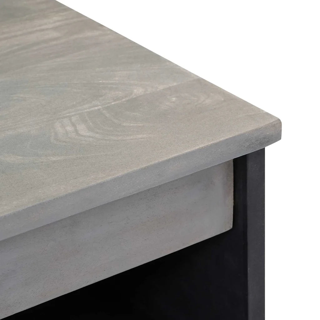 Credenza Grigio e Oro 60 x 33 x 75 cm Legno di mango massello 4018797