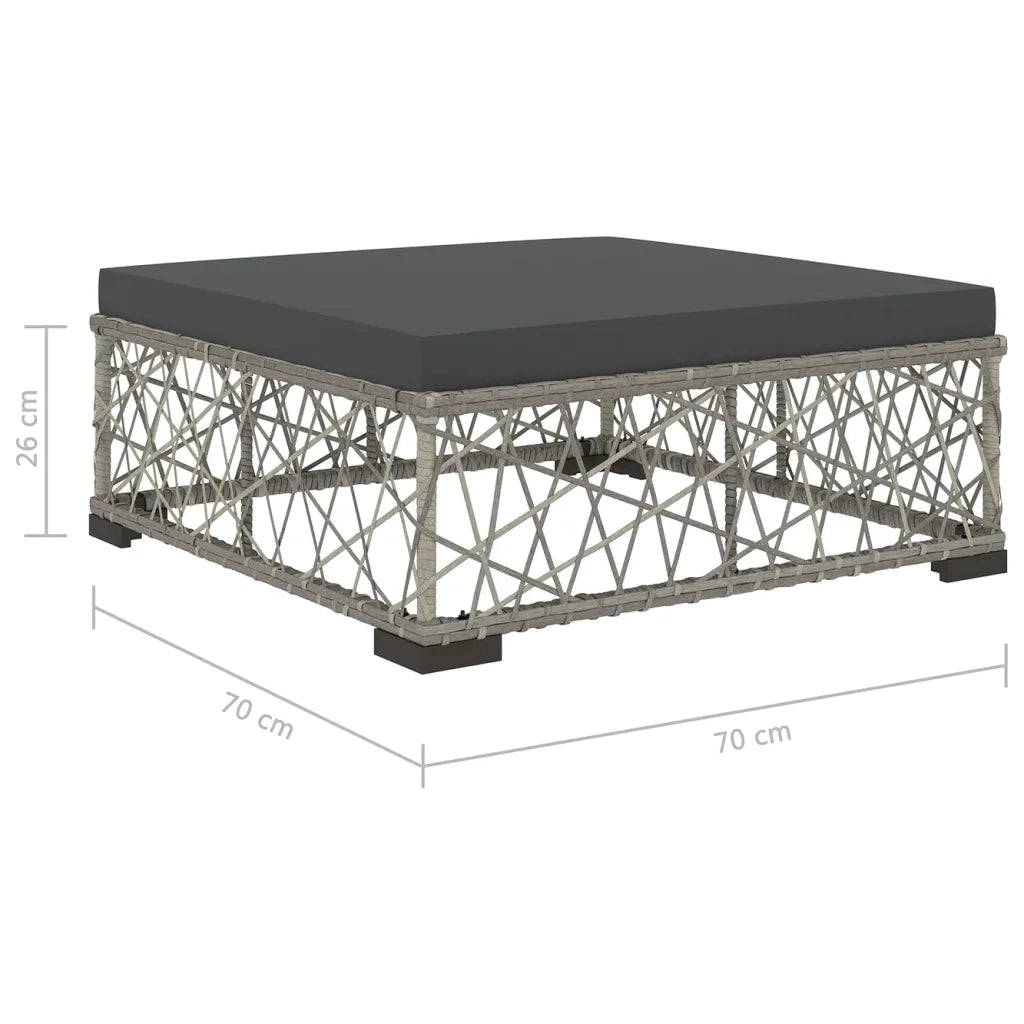 Set Divani da Giardino 5 pz con Cuscini in Polyrattan Grigio 46808