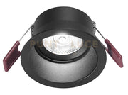 GFA1001C- FARETTO DA INCASSO IN ALLUMINIO  DIFFUSORE TRASPARENTE A LED 3000K 595LM 8W NERO D.9CM