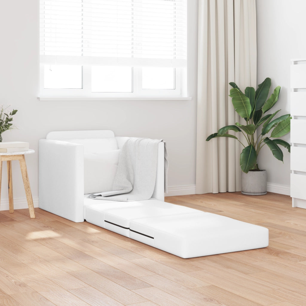 Divano Letto 2-in-1 Bianco 74x77x81 cm Pelle Sintetica