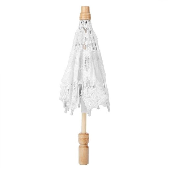 Ombrellino Mano d'Opera - Parasole per Matrimonio - Ombrellino per Bambino - Ombrellino Ripiegabile - Ombrellino con Telo di Seta - Dimensioni 43cm/26cm - Ombrellino Decorativo